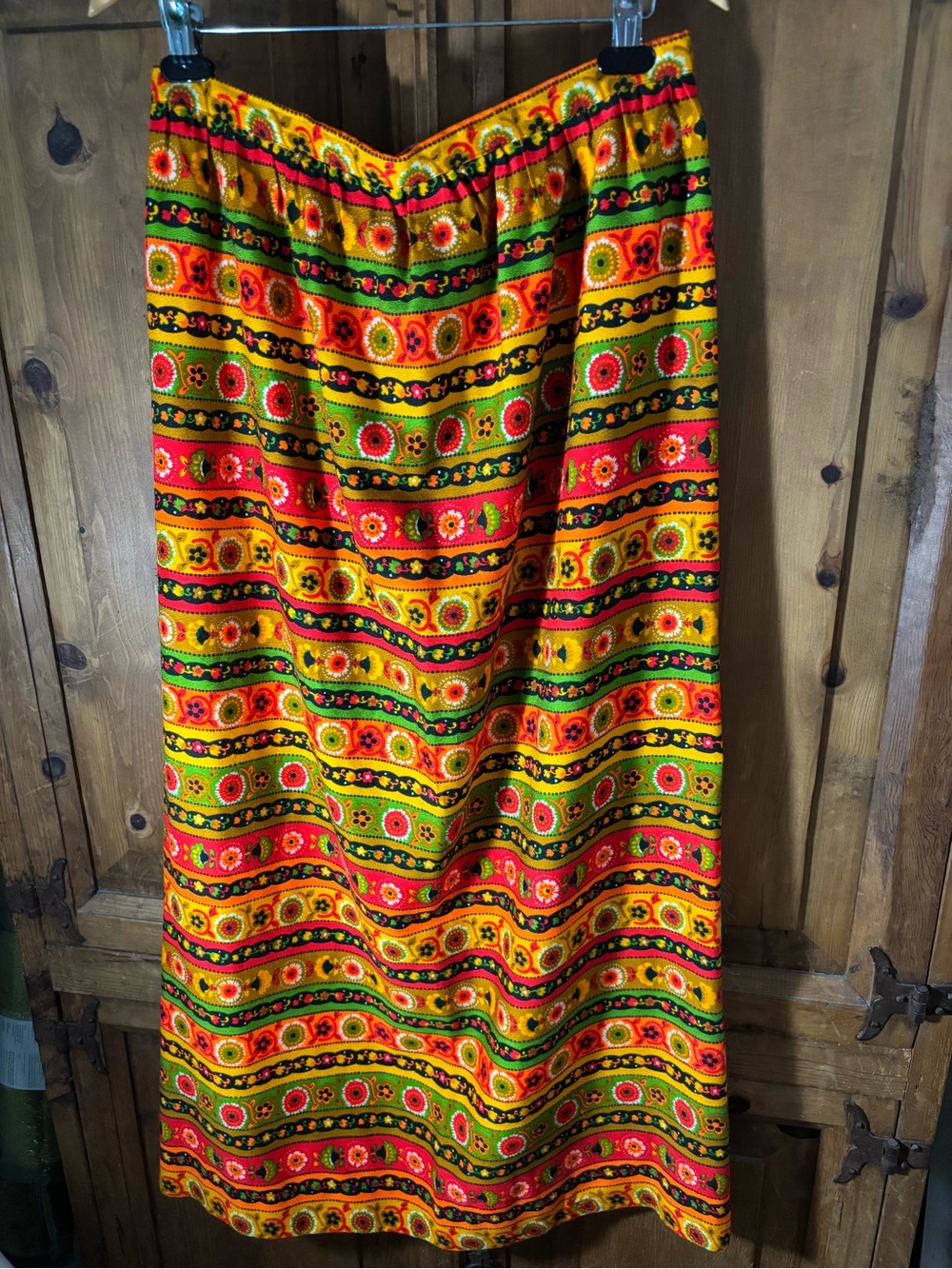 Vintage Barkcloth Maxi Skirt